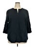 Paraphrase 100% Linen Black 3/4 Sleeve Blouse Size 20 - photo 1