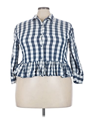 LC Lauren Conrad 3/4 Sleeve Button-Down Shirt (view 1)