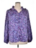First Love 100% Polyester Animal Print Purple Long Sleeve Blouse Size XL - photo 1
