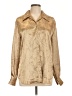 Tess 100% Polyester Metallic Gold Long Sleeve Blouse Size L - photo 1