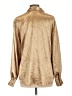 Tess 100% Polyester Metallic Gold Long Sleeve Blouse Size L - photo 2