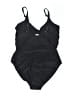 Nicole Miller Studio Solid Black One Piece Swimsuit Size L - photo 2