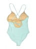 Old Navy Solid Teal One Piece Swimsuit Size L - photo 2