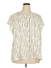 Fun2Fun Stripes Ivory Short Sleeve Blouse Size 2X - photo 1
