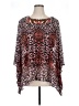 Rafaella Animal Print Orange Poncho Size XL - photo 1
