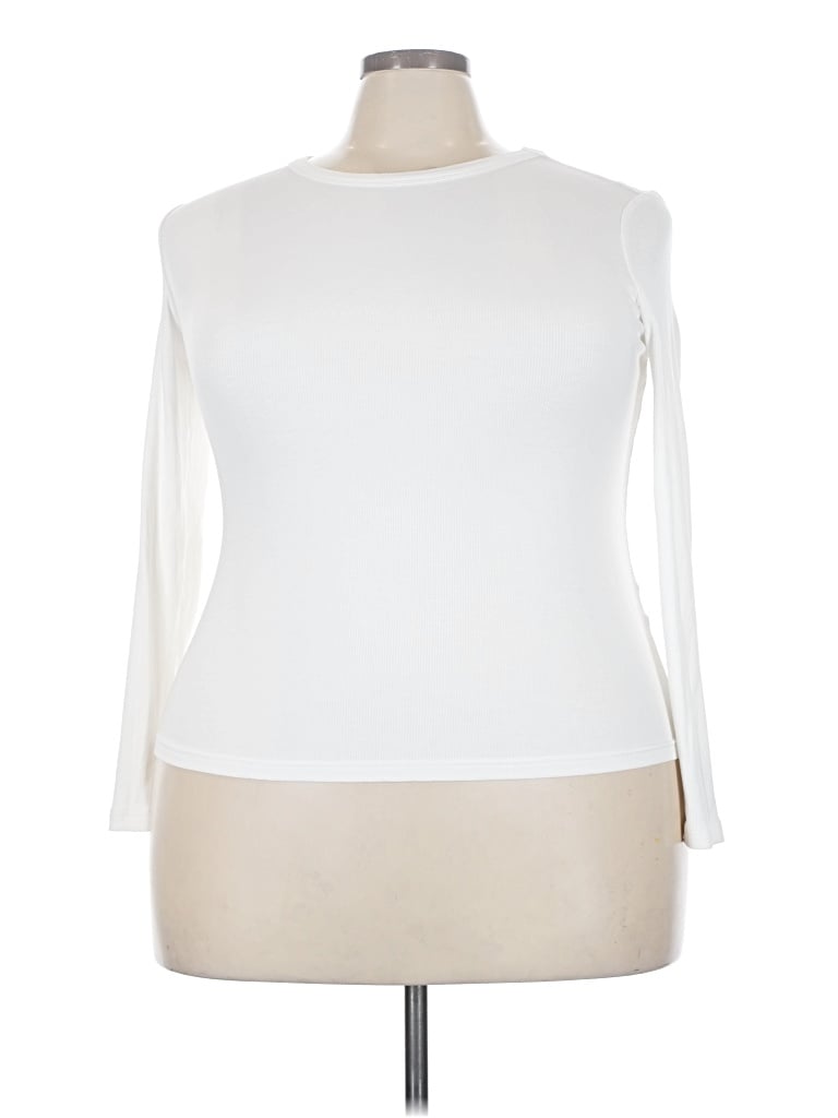 Pre-owned Zeagoo 3/4 Sleeve T-shirt In Ivory