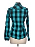 Delia's Plaid Teal Long Sleeve Button-Down Shirt Size L - photo 2