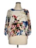 Bobeau 100% Polyester Floral Ivory 3/4 Sleeve Blouse Size XL - photo 1