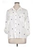 Billy T 100% Lyocell Hearts White 3/4 Sleeve Button-Down Shirt Size XL - photo 1