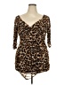 Libian Animal Print Brown Casual Dress Size 2X - photo 1