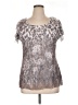Brittany Black 100% Polyester Gray Short Sleeve Blouse Size XL - photo 1
