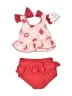 Unbranded Hearts Red Two Piece Swimsuit Size 3-6 mo - photo 1