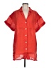 Vitamin A 100% Linen Red Short Sleeve Blouse Size M - photo 1