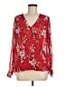 Kut from the Kloth 100% Polyester Red Long Sleeve Blouse Size M - photo 1