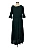 Perceptions Solid Green Casual Dress Size L - photo 1
