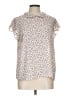 CeCe 100% Polyester Floral Ivory Short Sleeve Blouse Size L - photo 1