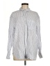 Gap 100% Linen Stripes Blue Long Sleeve Button-Down Shirt Size M (tall) - photo 1