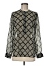 Forever 21 100% Polyester Argyle Silver Long Sleeve Blouse Size M - photo 1