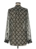 Forever 21 100% Polyester Argyle Silver Long Sleeve Blouse Size M - photo 2