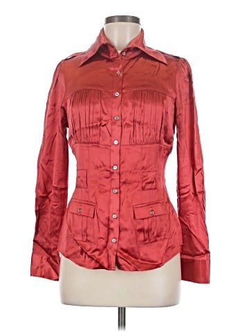 Bebe Long Sleeve Silk Top (view 1)
