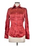 Bebe Burgundy Long Sleeve Silk Top Size M - photo 1