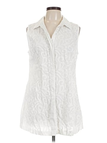 Dennis by Dennis Basso Sleeveless Button-Down Shirt (view 1)