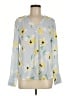 Ann Taylor Floral Gray Long Sleeve Blouse Size M - photo 1