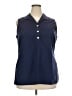 Foxcroft Blue Sleeveless Button-Down Shirt Size 18 - photo 1