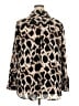 Investments 100% Polyester Animal Print Brown Long Sleeve Blouse Size 2X - photo 2