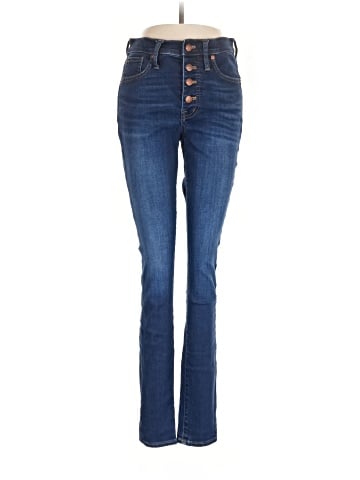 Madewell Tall 9" Mid-Rise Skinny Jeans in Julie Wash: Button-Front TENCEL&trade; Denim Edition (view 1)
