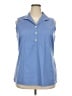 Foxcroft Blue Sleeveless Button-Down Shirt Size 18 - photo 1