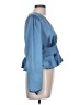 1.State 100% Polyester Blue 3/4 Sleeve Blouse Size L - photo 4