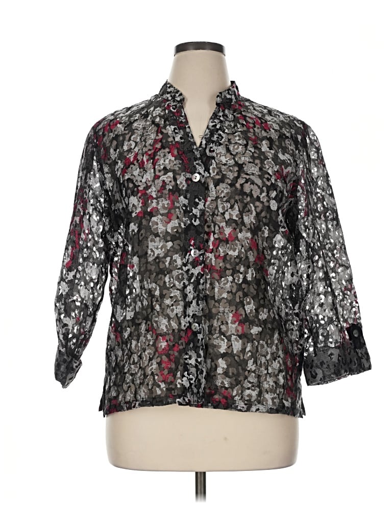 Pre-owned Ruby Rd. 3/4 Sleeve Blouse In Black