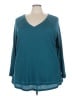 BLOOMCHIC 100% Polyester Teal 3/4 Sleeve T-Shirt Size 22 - photo 1