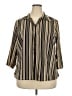 Notations Stripes Tan 3/4 Sleeve Button-Down Shirt Size 2X - photo 1