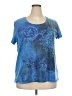 Appropriate Behavior 100% Polyester Blue Short Sleeve Top Size 2X - photo 1