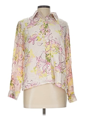 First Issue by Liz Claiborne 3/4 Sleeve Silk Top (view 1)
