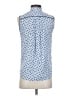 Ann Taylor 100% Polyester Polka Dots Blue Sleeveless Blouse Size XXS - photo 2