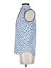Ann Taylor 100% Polyester Polka Dots Blue Sleeveless Blouse Size XXS - photo 5