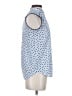 Ann Taylor 100% Polyester Polka Dots Blue Sleeveless Blouse Size XXS - photo 4