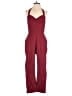 Unique Vintage Solid Burgundy Jumpsuit Size L - photo 1