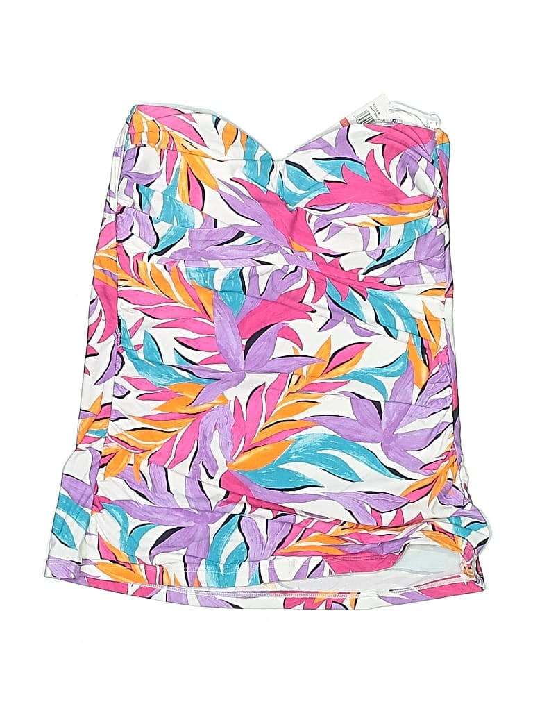 Anne Cole Tube Top White Print Pattern Tops