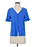 CeCe Blue Short Sleeve Blouse Size XS - photo 1
