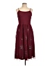 Bongo 100% Polyester Stars Burgundy Cocktail Dress Size L - photo 1