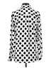 C. Wonder 100% Silk Polka Dots White Long Sleeve Silk Top Size S - photo 2
