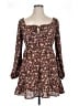 No Comment 100% Polyester Floral Brown Casual Dress Size XL - photo 1