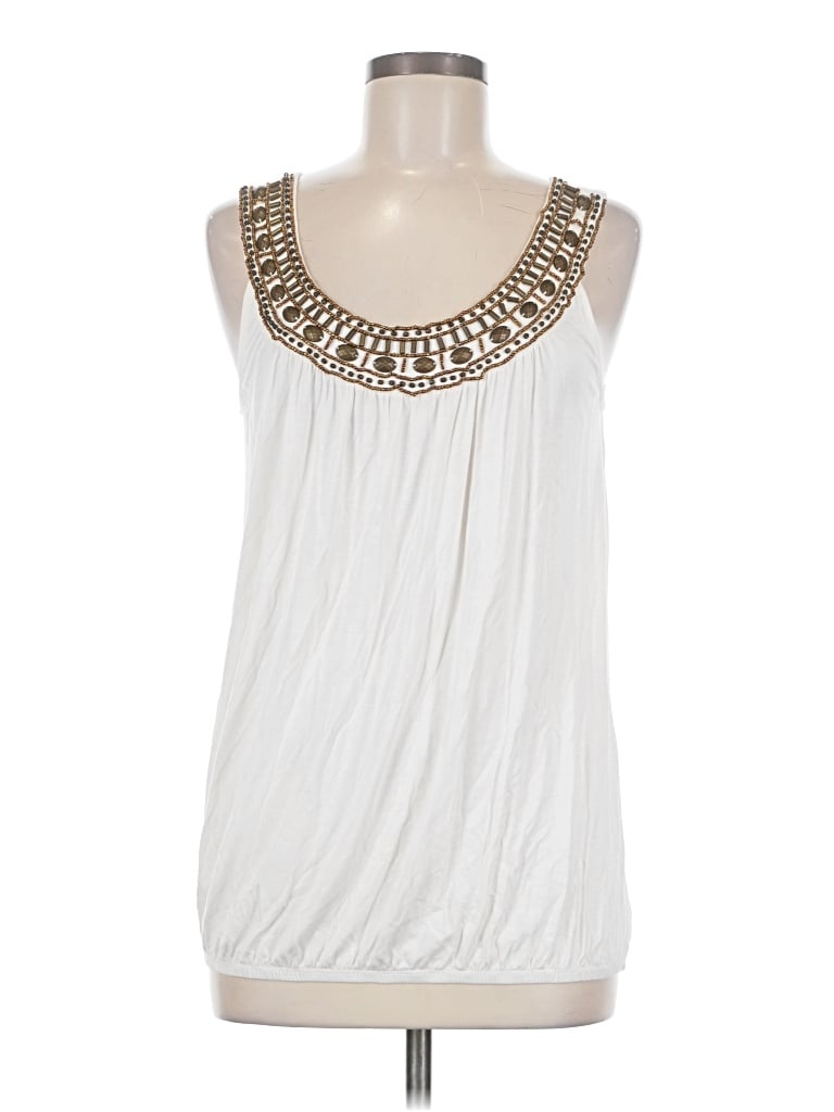 Pre-owned Grace Elements Sleeveless Blouse In Ivory