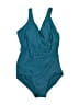 Miraclesuit Solid Teal One Piece Swimsuit Size 8 - photo 1