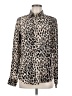 C. Wonder 100% Silk Animal Print Ivory Long Sleeve Silk Top Size M - photo 1