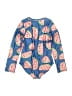 Tea Print Blue One Piece Swimsuit Size 14 - photo 2
